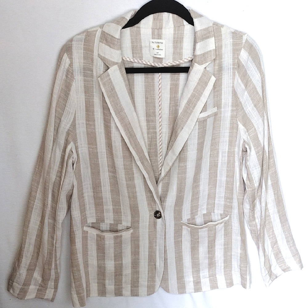 By Together +Collection Linen Blend Jacket